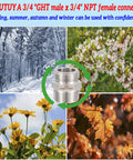 SNUTUYA stainless steel garden hose adapter, 3/4 GHT male to 3/4 NPT male, front view