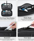 Compact Mens Toiletry Bag Hanging Dopp Kit with mesh pockets, elastic band, and compartments for organized travel packing
