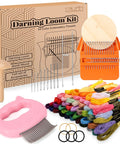 No-Fuss Mini Darning Loom Kit With 50 Color Threads For Quick Sock And Jeans Repairs, Includes Darning Mushroom Egg, Complete Beginner Friendly Tools, DIY Artful Patches To Repair Clothes