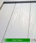 Close-up of the wood texture on a 28 Inch By 84 Inch MDF Barn Door With Five Foot Sliding Hardware Kit Waterproof PVC Surface Easy Assembly.