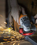 4.5 Inch Flap Disc for Angle Grinder 60 Grit Zirconia Type 29 Abrasive Wheel in use, cutting metal with sparks