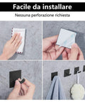 Installation steps for Heavy Duty Self Adhesive Hooks For Wall No Drill Install Peel And Stick Hangers Stainless Steel 4 Pack Black