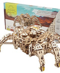 Six Legged Walking Robot Wooden Puzzle Kit For Adults DIY Hexapod Model With Self Propelled Motion Terrain Navigating Crawler Adjustable Speed Dial Realistic Insect Action Hands On Fun Craft Project, 388-piece wooden model