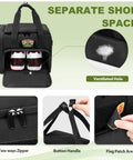 Golf Trunk Organizer Bag With Bottom Shoe Space, Reinforced Structure, Multiple Pockets, Black 600D Nylon, Ventilated Hole