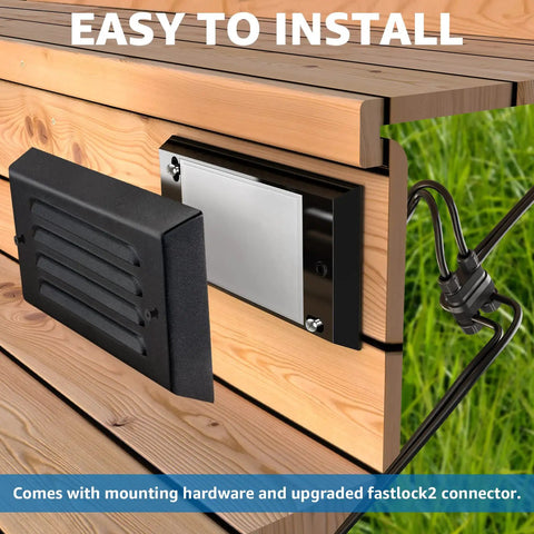 Low Voltage 5W LED Step Lights For Outdoor Deck And Stairs, 3000K Warm White, Waterproof IP65 with Fastlock2 connector