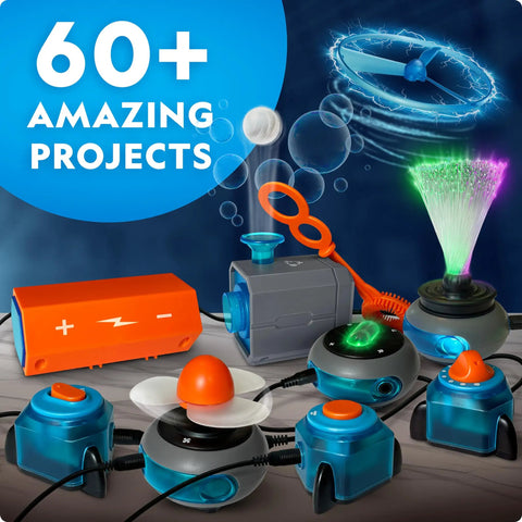 Circuit Maker Electronics Science Kit For Kids With Sixty Hands On Projects featuring various colorful circuit components