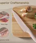 Workhorse 13 Piece Kitchen Knife Set With Anti Rust Coating Keeps Blades Sharp Dishwasher Safe Stainless Steel on cutting board
