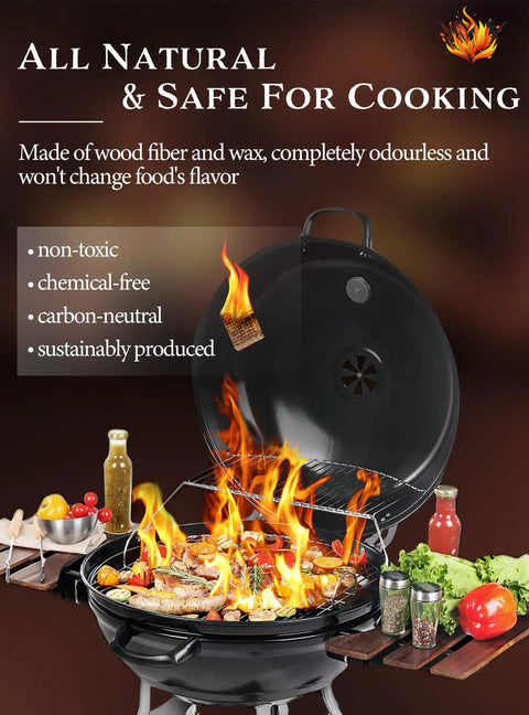 Easy Burn Fire Starter Squares For Wood Stoves No Mess Campfires Grills And Fireplaces Natural Waterproof BBQ Fire Starters used in grill