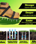 Lawn Aerator Shoes Upgrade 2.4-Inch Heavy Duty Spike Aeration Shoes With Adjustable Hook And Loop Straps for soil aeration display
