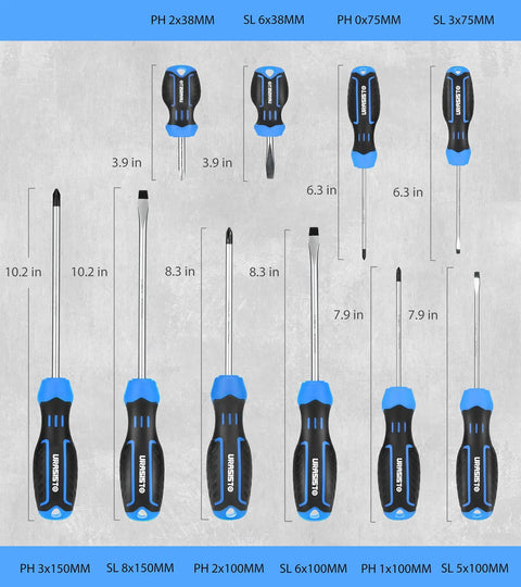 Front view of 120 Piece Magnetic Screwdriver Set With Sockets Slotted Phillips Hex Torx And Precision Drivers for home repair.