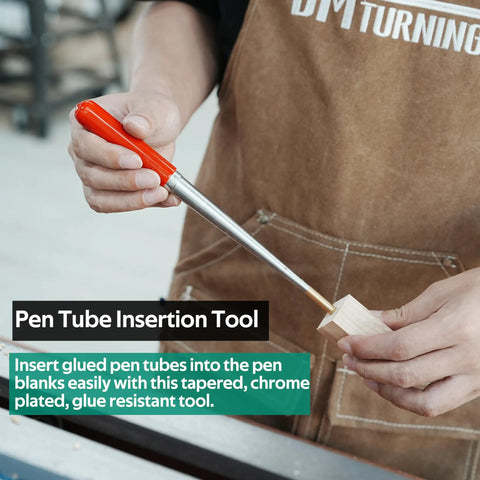 Person using pen tube insertion tool from Pro Grade Pen Making Tools Kit With Mandrel Saver And 7Pc Universal Barrel Trimming System.