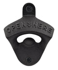 Heavy Duty Cast Iron Beer Bottle Opener Wall Mounted With Installation Screws Rock Solid Old School Design For Man Cave Bar Setup - Close-up view of opener