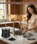 Pro Grade Commercial Hot Chocolate Machine And Beverage Warmer 10L Stainless Steel Dispenser shown with detachable components