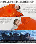 Two Pack Emergency Sleeping Bags Survival Gear For Cold Weather - Portable Mylar Bivy Sack Thermal Blankets Reflects Ninety