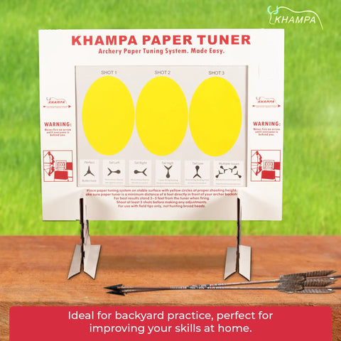 Portable Reusable Archery Paper Tuning Kit With Stand And 12 Replaceable Target Sheets For Quick On The Fly Arrow Flight Tuning