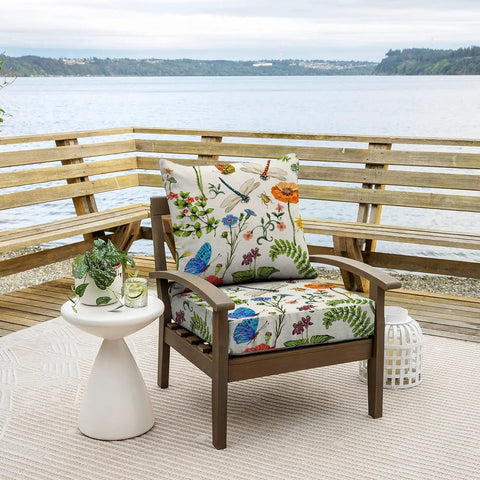 Outdoor Chair Cushions For Patio Furniture 24X24 Deep Seat Set With Removable Covers UV Resistant Waterproof Cushions For Garden