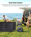 Rugged Portable Power Station Featuring 2160Wh Capacity And 2500W Pure Sine Wave Output Beast Mode Home Backup Kit with solar panels in outdoor setting.