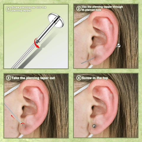 Piercing Taper Grabber Set For Changing Jewelry 14G 16G 18G 20G Threadless Insertion Pin used for ear piercings