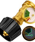 Propane Tank Gauge Level Indicator And Gas Pressure Meter With Color Coded Glow In The Dark Universal For All Cylinders Solid Brass 2 Pack