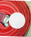 Four Pack Concealed Sprinkler Head Decorative Covers Heavy Duty Iron Protective Plates Built Tough For Outdoor Lawn Irrigation Systems on red garden hose.