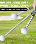 Retractable Golf Swing Training Aid For Beginners With Instant Click Feedback, dual golf balls on green field