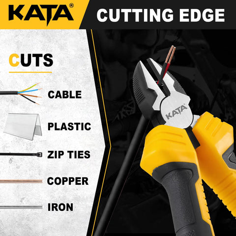 Heavy Duty 6 Inch Diagonal Wire Cutters With Comfort Grip Flush Cut Metal Clipper for cutting cable, plastic, and copper