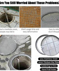 Heavy Duty Round Manhole Cover With Frame And Invisible Sewage Basin Lid, 60x60 Cm Stainless Steel shown with installation