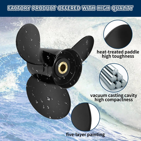 Beefed Up Aluminum Outboard Propeller For Volvo Penta SX Drive 15 Inch Diameter 17 Pitch 3 Blade Right Hand Rotation 19 Spline 130 300 HP OEM Upgrade Fits All Volvo Penta SX Models