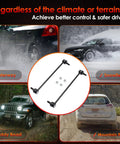 Front Sway Bar Link Set For Honda Odyssey 2005-2017, Easy Wrench Install, Replaces K750304, Smooths Out Cornering, Reduces Body Roll, Boosts Steering Stability And Ride Comfort, Beefs Up Handling On The Road, black steel links with nuts