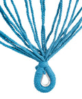 Close-up of blue cotton rope details from Two Person Double Brazilian Cotton Outdoor Hammock With 450 Pound Capacity, 115 Inch Long Rope Hammock