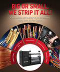 Automatic Wire Stripping Machine For Scrap Wire 0.06 To 1.5 Inch Range 370W Motor 80 Feet Per Minute 11 Channel 10 Blade System Wire Stripper With Visible Depth Reference Labor Saving And Fast For Efficient Wire Recycling