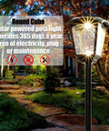Outdoor Lamp Post Light 68 Inch Tall Waterproof Solar Powered 100 Lumen in garden setting