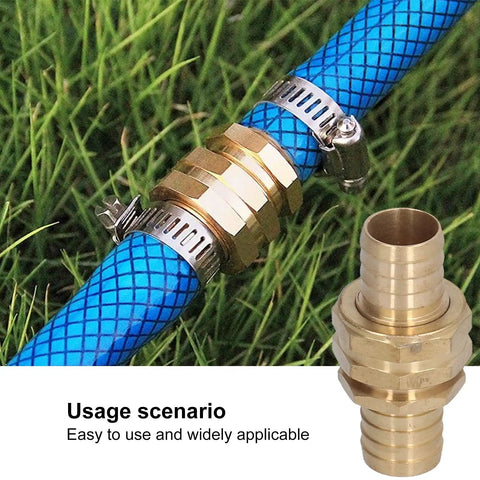 3/4 Inch Garden Hose Repair Connector Set, Brass Fittings For 3/4 Or 5/8 Inch Hoses, Leak Proof Threaded Joint, Quick Fix For Leaks