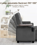 6-level adjustable backrest on Big And Comfy Recliner With 360 Degree Swivel Tray Table Modern Tufted Linen Chair