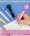 Correction Tape Pen Set 10 Pack With 0.2 Inch Tape Width And 293 Inch Length Bright Colors for quick clean corrections on paper