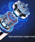 Close-up of high speed pure copper motor, showcasing intricate design and features for Portable Evaporative Air Cooler With Built In Timer And Freezable Ice Packs, 3 Speed Windowless Air Conditioner For Homes And Offices That Slays The Summer Heat Without A Doubt.