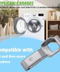 Door Lock Strike Replacement For LG And Kenmore Elite Front Load Washers Compatible With WM3050CW WM3600HVA WM3770HVA WM3170CW MFG63099101 Keeps Door Shut During Wash Cycle Easy DIY Washer Repair Part, gray metal