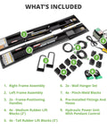 Image showing components of 6000TLX Portable Car Lift Bundle with Pinch Weld Blocks and Wall Hangers ALI Certified 110V Power Unit