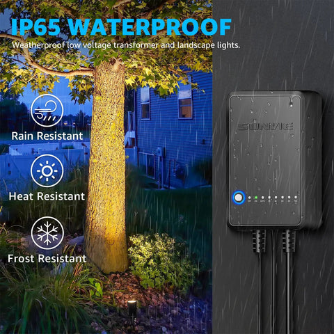 All In One LED Low Voltage Landscape Lighting Kit With 12 Waterproof Garden Lights 60W Transformer 100Ft Wire Quick Connectors