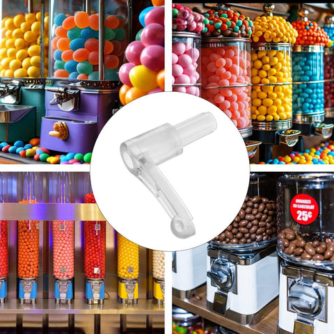 4 Piece Plastic Candy Machine Gear Assembly With Wear Resistant Lever, Universal Gumball and Candy Dispenser Parts Replacement, clear plastic lever