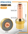 Pro TIG Welding Consumables Kit For WP Torches Includes Five Gas Lens Collet Bodies and Ten Copper Collet Tips, 45V26 part