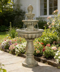 42.5 Inch Outdoor Water Fountain With 3 Tier Cascading Waterfall In Fiber Reinforced Concrete For Garden Patio Backyard And Lawn Decor A Chill Big Outdoor Water Feature For Your Home Oasis