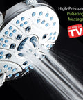 High Pressure 6 Setting Rain Shower Head 6 Inch Chrome Finish With Hygienic Anti Clog Nozzles For Cleaner More Powerful Showers