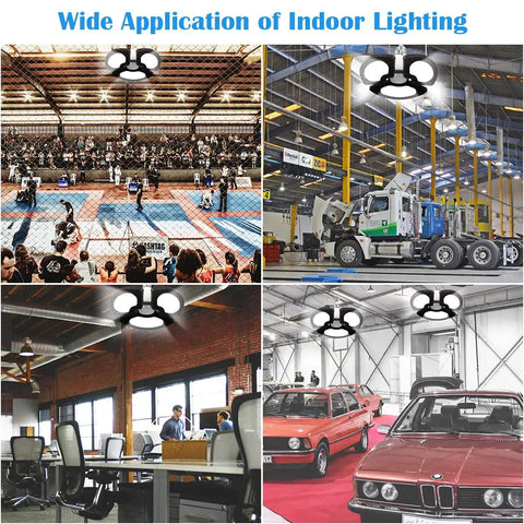 Wide application of two pack 80W LED ceiling light with 9600 lumens and 3 adjustable panels for various large indoor spaces