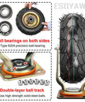 Straight Up Heavy Duty 10 Inch Pneumatic Casters showcasing ball bearings, rubber tire, and double-layer ball track design.