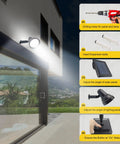 Solar Spotlight Outdoor Light Waterproof LED Flood Light Solar Powered With Separate Solar Panel And 16 Foot Extension steps