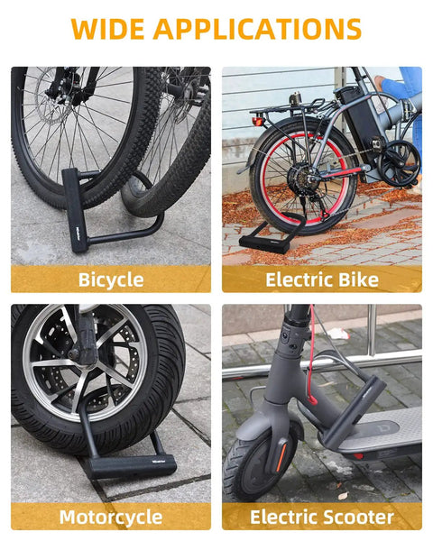 Heavy Duty U Lock Bike Lock 18mm Shackle Anti Theft With 3 Keys For Ebikes Electric Scooters Motorcycles Mopeds Dirt Bikes And Tri Bike Wheel Lock Sturdy And Easy To Use