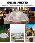 Round 27 Inch Fire Pit Spark Screen Built Tough With Ring Handle Heavy Duty Stainless Steel Cover For Outdoor Patio