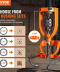 Heavy Duty Drill Press Mortising Attachment With Square Hole Chisel Set And Five Precision Bushings for precise wood drilling.