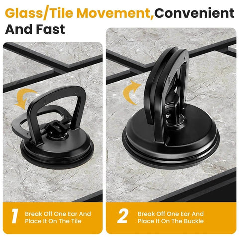 Beefy 50Lb Heavy Duty Vacuum Lifter For Glass Tile And Mirror, Aluminum Handle With Aviation-Grade Rubber Pads, glass tile use